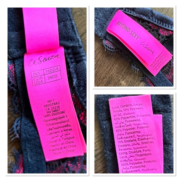 LA SENZA 'Beyond Sexy' Black/Red Lace Push Up Convertible Bra - Picture 3 of 7